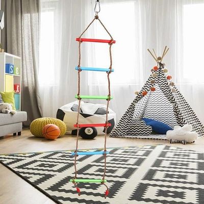 Regenboog Plastic Stap Kinderen Klimmen touwladder